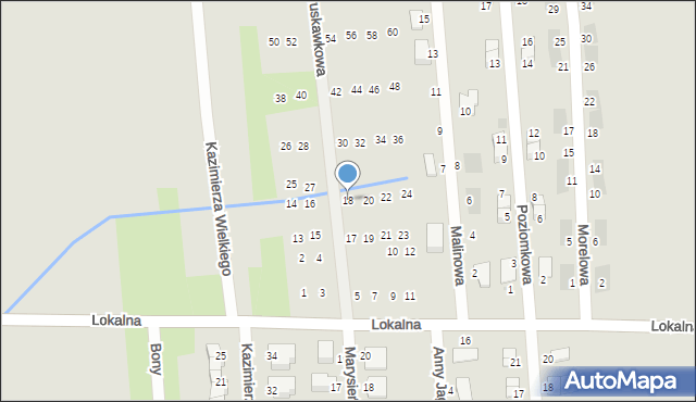 Pyskowice, Truskawkowa, 18, mapa Pyskowice