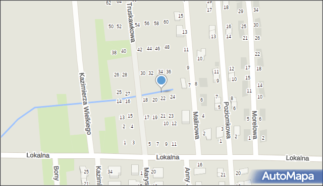 Pyskowice, Truskawkowa, 33, mapa Pyskowice