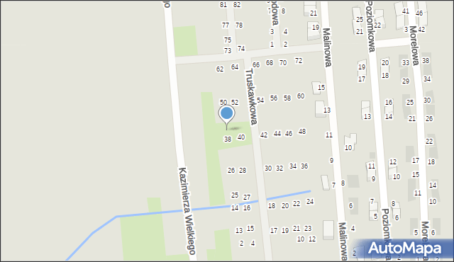 Pyskowice, Truskawkowa, 49, mapa Pyskowice