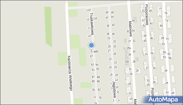 Pyskowice, Truskawkowa, 99, mapa Pyskowice