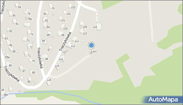 Rabka-Zdrój, Traczykówka, 117, mapa Rabka-Zdrój