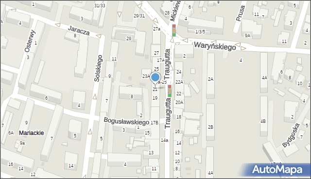 Radom, Traugutta Romualda, gen., 21, mapa Radomia