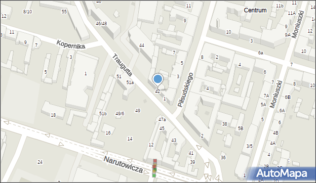 Radom, Traugutta Romualda, gen., 42, mapa Radomia