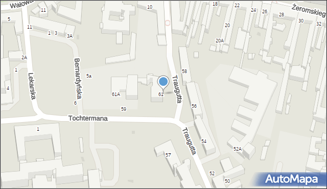Radom, Traugutta Romualda, gen., 61i, mapa Radomia