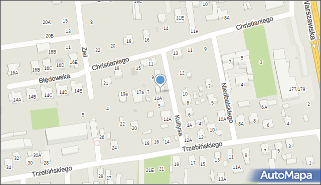 Radom, Trzebińskiego Jana Kantego, 14B, mapa Radomia