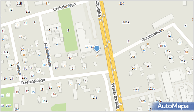 Radom, Trzebińskiego Jana Kantego, 2, mapa Radomia