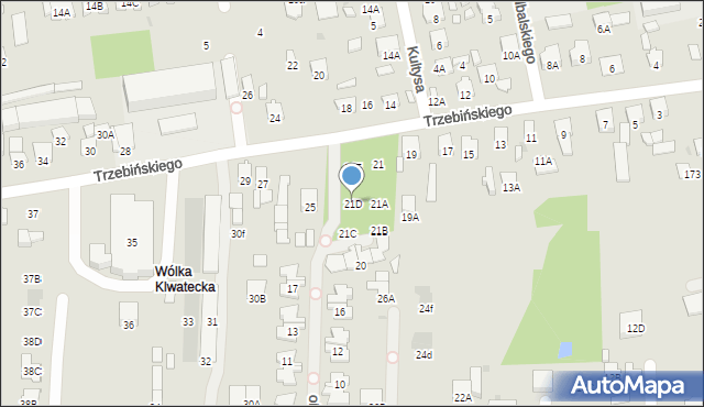 Radom, Trzebińskiego Jana Kantego, 21D, mapa Radomia