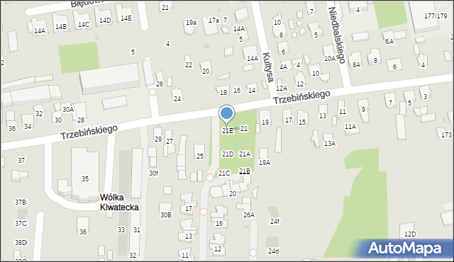 Radom, Trzebińskiego Jana Kantego, 21E, mapa Radomia