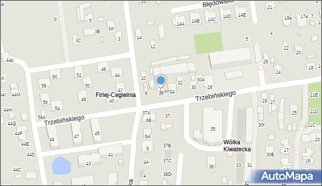 Radom, Trzebińskiego Jana Kantego, 36, mapa Radomia