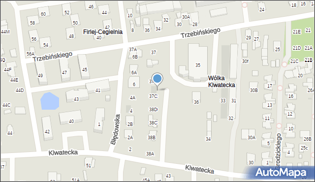 Radom, Trzebińskiego Jana Kantego, 37d, mapa Radomia