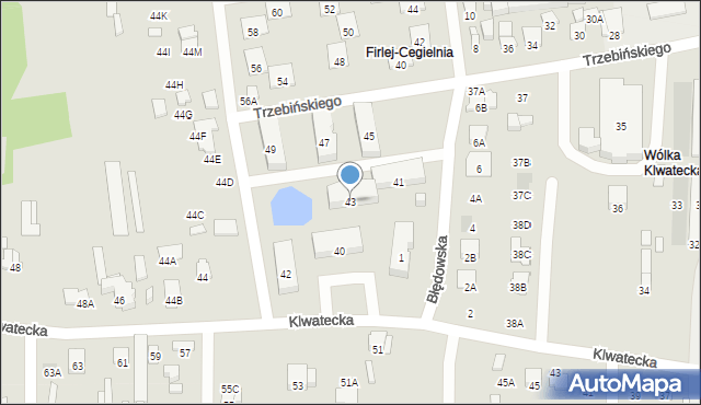 Radom, Trzebińskiego Jana Kantego, 43, mapa Radomia