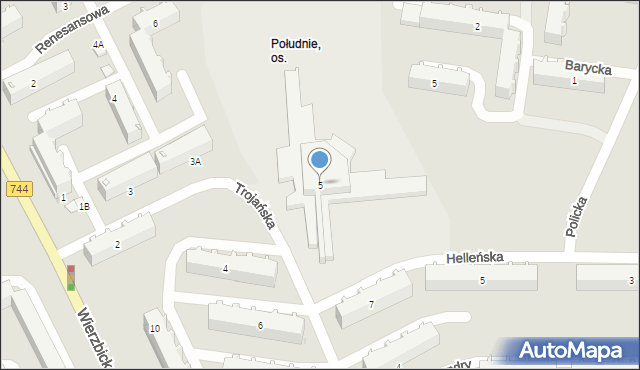 Radom, Trojańska, 5, mapa Radomia