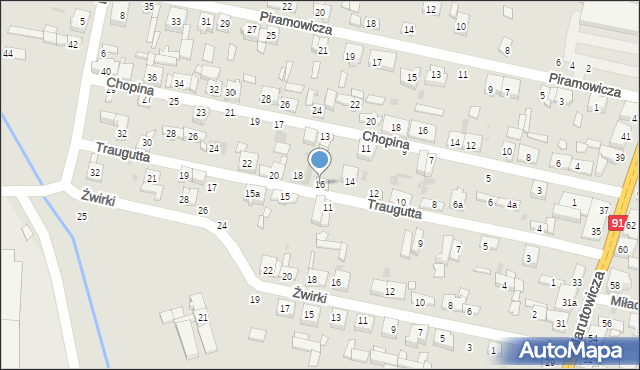 Radomsko, Traugutta Romualda, gen., 16, mapa Radomsko