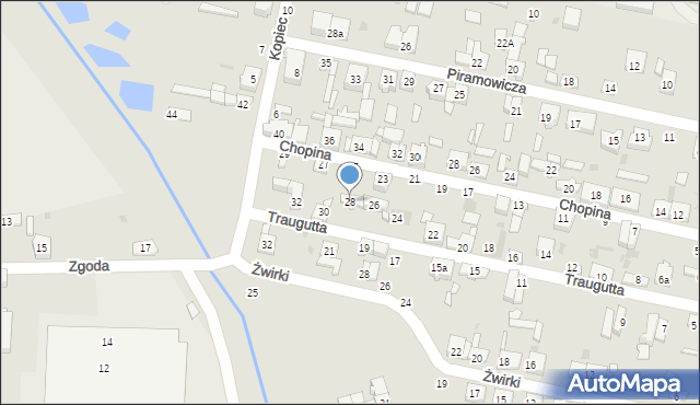 Radomsko, Traugutta Romualda, gen., 28, mapa Radomsko