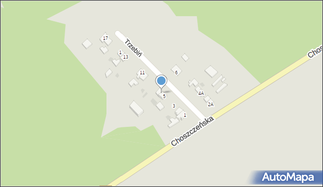 Recz, Trzebiń, 7, mapa Recz