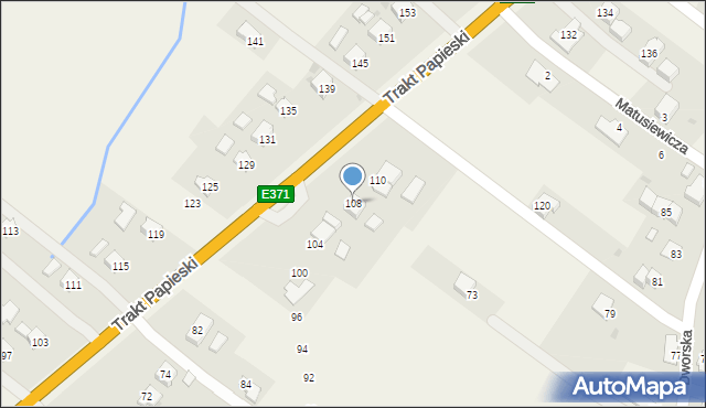 Rogi, Trakt Papieski, 108, mapa Rogi