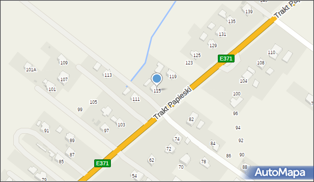 Rogi, Trakt Papieski, 115, mapa Rogi