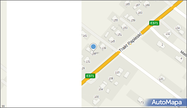 Rogi, Trakt Papieski, 135, mapa Rogi