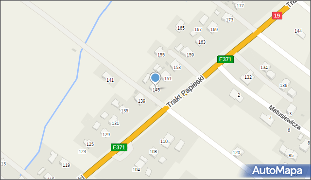 Rogi, Trakt Papieski, 145, mapa Rogi
