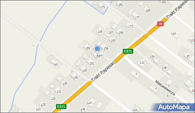 Rogi, Trakt Papieski, 153, mapa Rogi