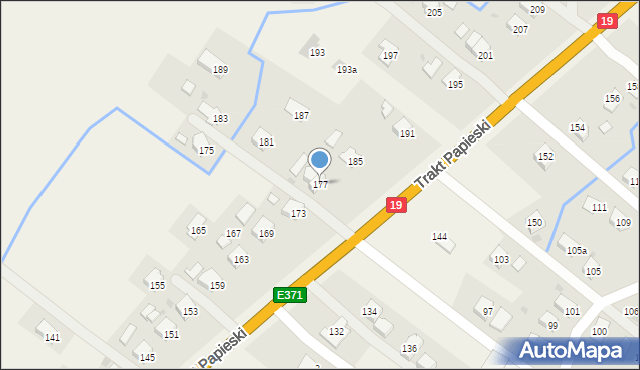 Rogi, Trakt Papieski, 177, mapa Rogi