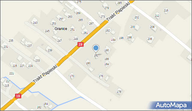 Rogi, Trakt Papieski, 182, mapa Rogi