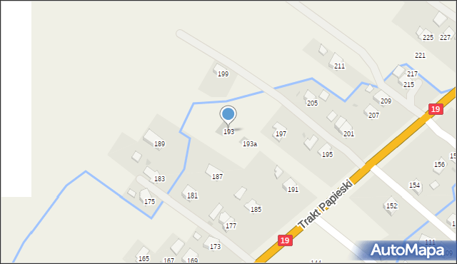 Rogi, Trakt Papieski, 193, mapa Rogi