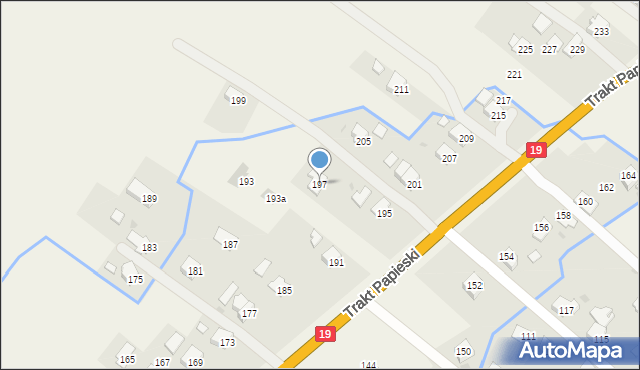 Rogi, Trakt Papieski, 197, mapa Rogi