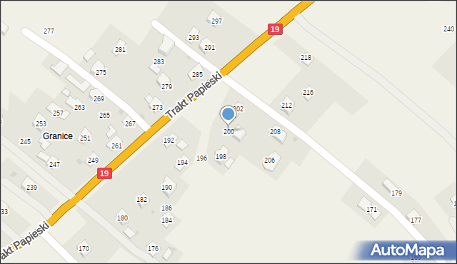 Rogi, Trakt Papieski, 200, mapa Rogi