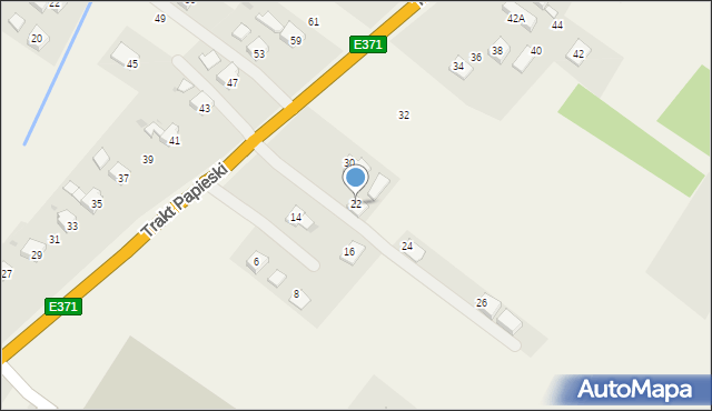 Rogi, Trakt Papieski, 22, mapa Rogi