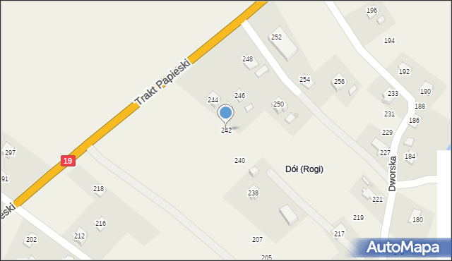 Rogi, Trakt Papieski, 242, mapa Rogi