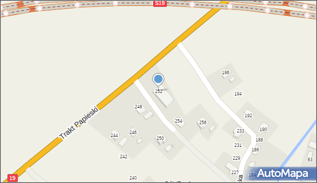 Rogi, Trakt Papieski, 252, mapa Rogi
