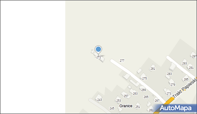 Rogi, Trakt Papieski, 271, mapa Rogi