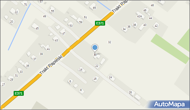 Rogi, Trakt Papieski, 30, mapa Rogi