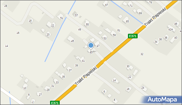 Rogi, Trakt Papieski, 43, mapa Rogi