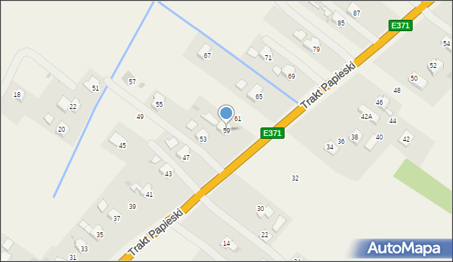 Rogi, Trakt Papieski, 59, mapa Rogi