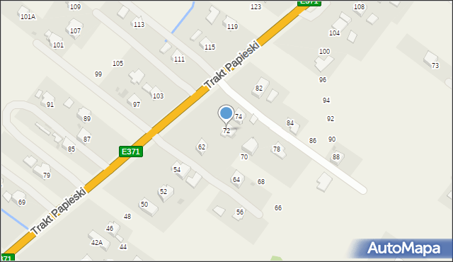 Rogi, Trakt Papieski, 72, mapa Rogi