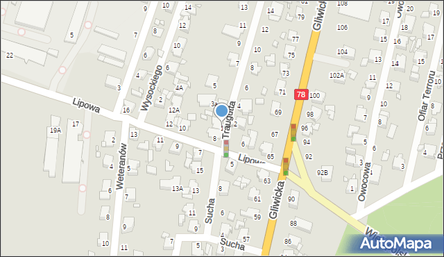 Rybnik, Traugutta Romualda, gen., 1, mapa Rybnika