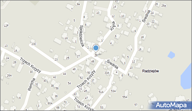 Rybnik, Trzech Krzyży, 29, mapa Rybnika