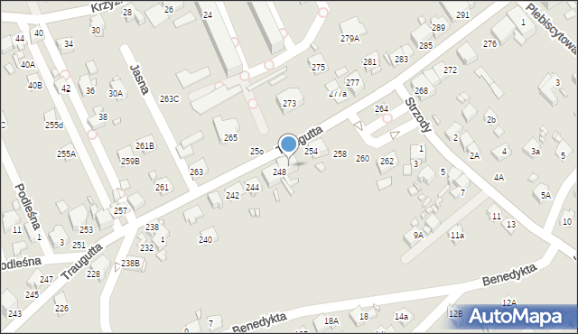 Rydułtowy, Traugutta Romualda, gen., 252, mapa Rydułtowy