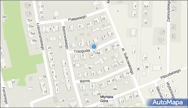 Rydzyna, Traugutta Romualda, gen., 12, mapa Rydzyna