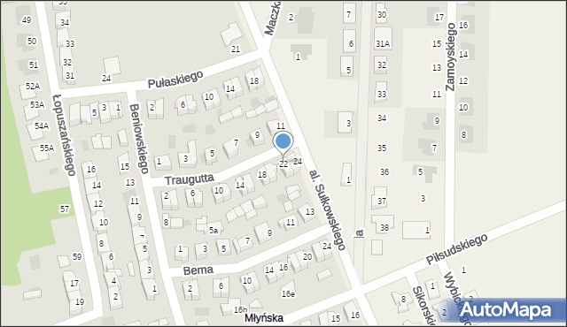 Rydzyna, Traugutta Romualda, gen., 22, mapa Rydzyna