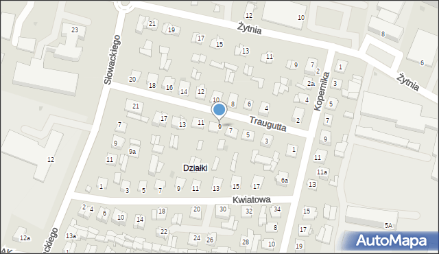 Ryki, Traugutta Romualda, gen., 9, mapa Ryki