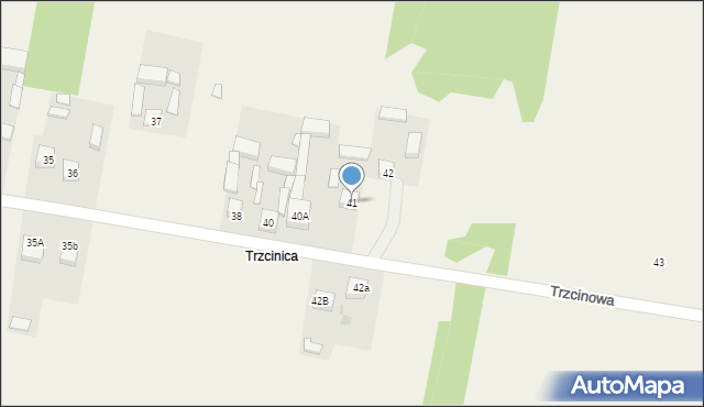 Rząśnia, Trzcinowa, 25, mapa Rząśnia