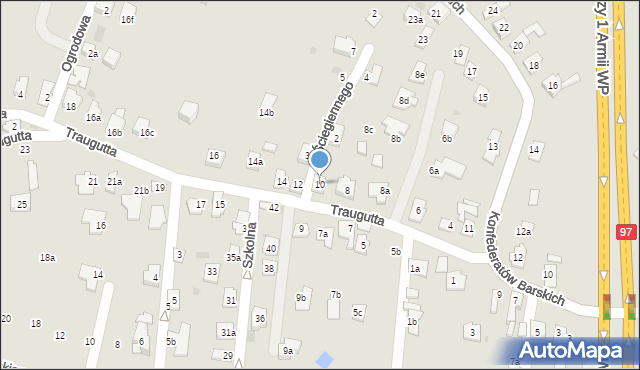 Rzeszów, Traugutta Romualda, gen., 10, mapa Rzeszów