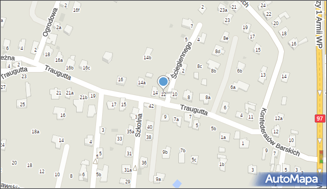 Rzeszów, Traugutta Romualda, gen., 12, mapa Rzeszów