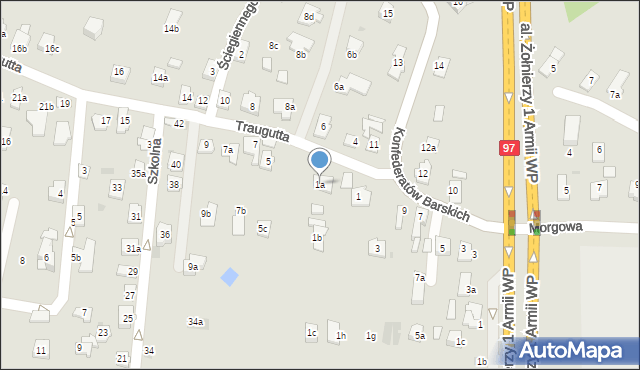 Rzeszów, Traugutta Romualda, gen., 1a, mapa Rzeszów