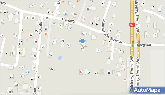 Rzeszów, Traugutta Romualda, gen., 1b, mapa Rzeszów