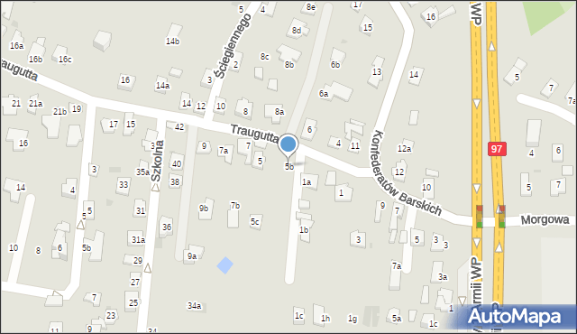 Rzeszów, Traugutta Romualda, gen., 5b, mapa Rzeszów