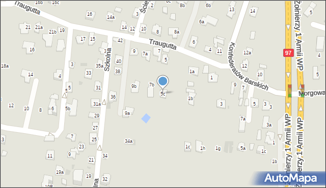 Rzeszów, Traugutta Romualda, gen., 5c, mapa Rzeszów